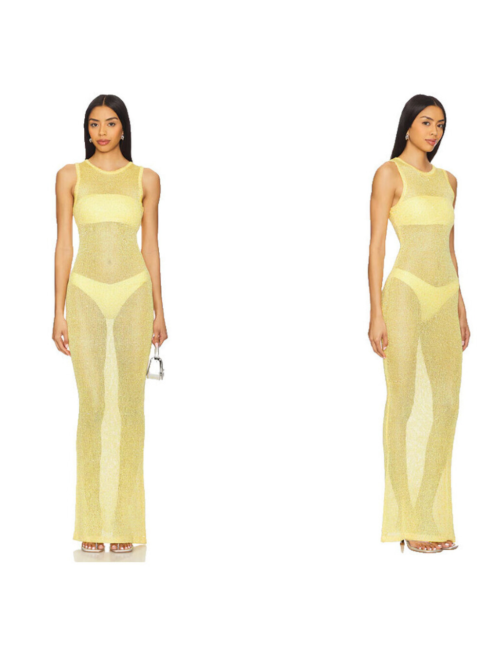 superdown Alix Maxi Dress Crochet Knit Cover Up YELLOW SIZE M NWT
